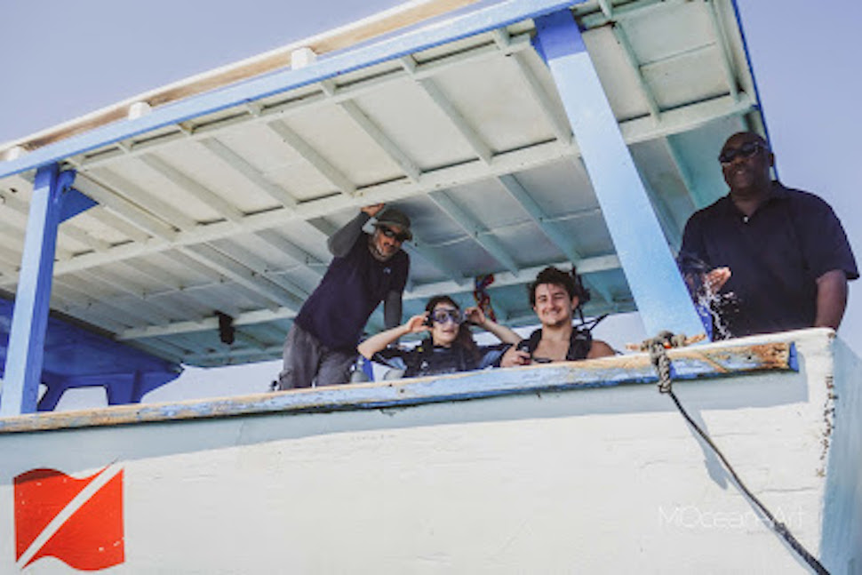 Dive staff with 2 guests